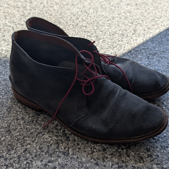 Frye Black Suede Chukka Boots with Red Laces main image 7
